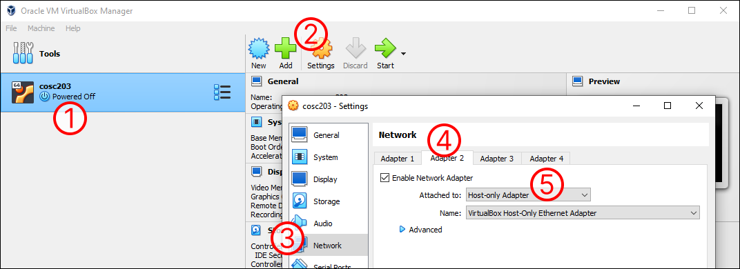 VM network setup
